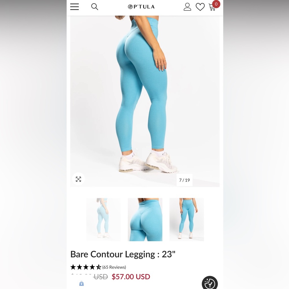 PTULA Bare Contour Leggings - Blue 23”